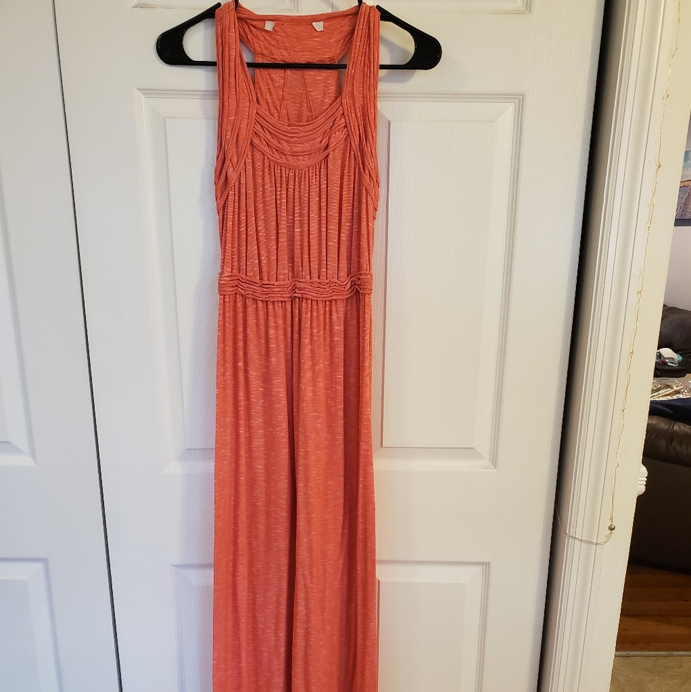 Coral Strappy Maxi Dress